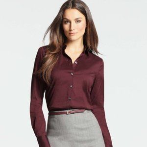 NWT Ann Taylor Silk Chianti Red Blouse LSleeve XXS
